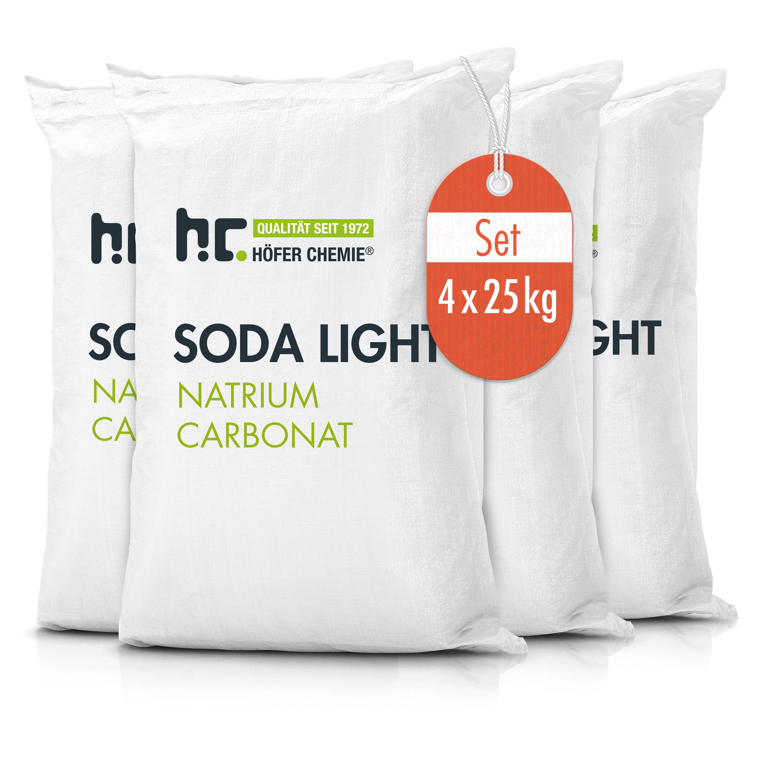 25 kg de carbonate de sodium (soude), qualité technique légère x 4 - Image 1