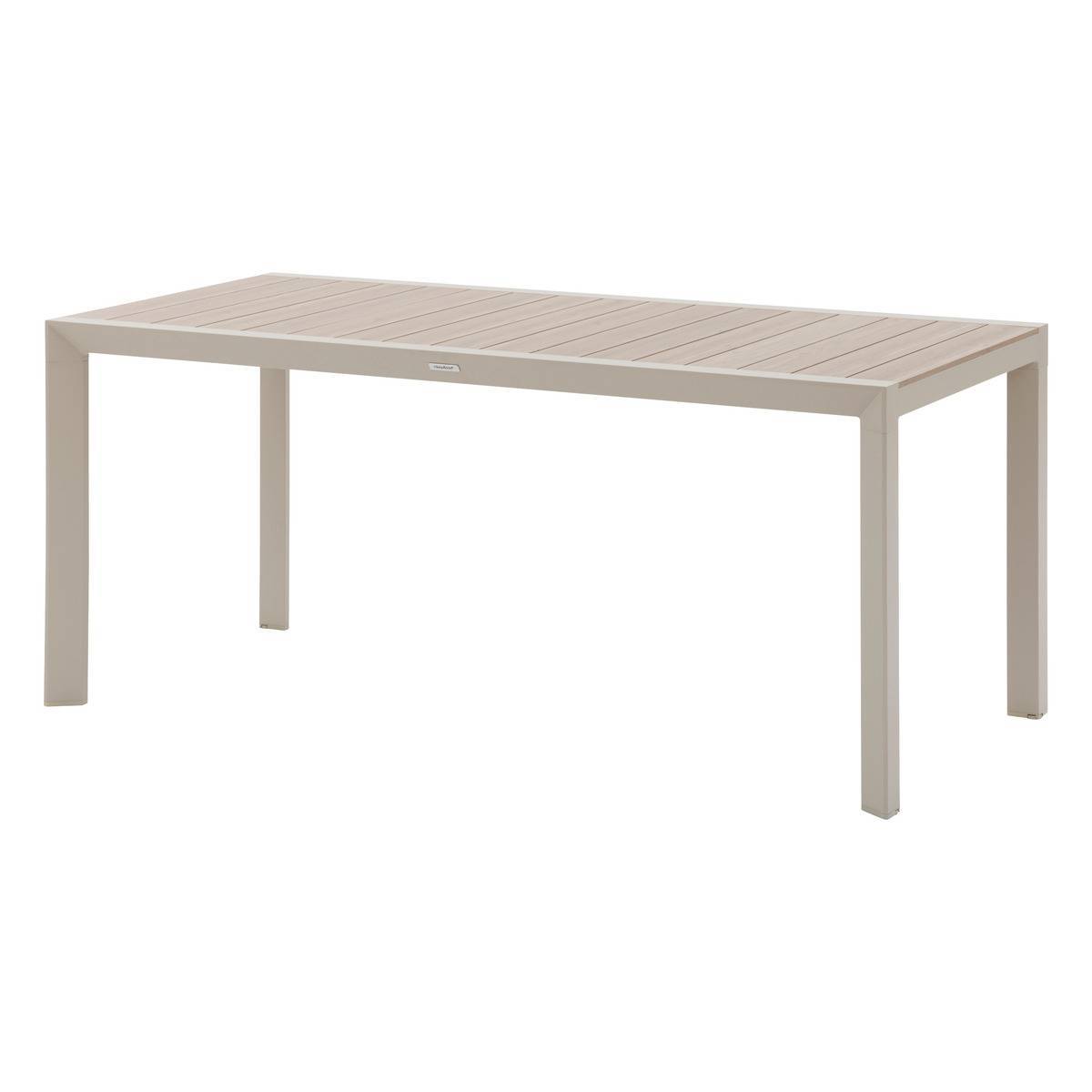 Hesperide - Table de jardin "Évasion" effet bois lin & argile 6 places lates en aluminium Hespéride - Image 2