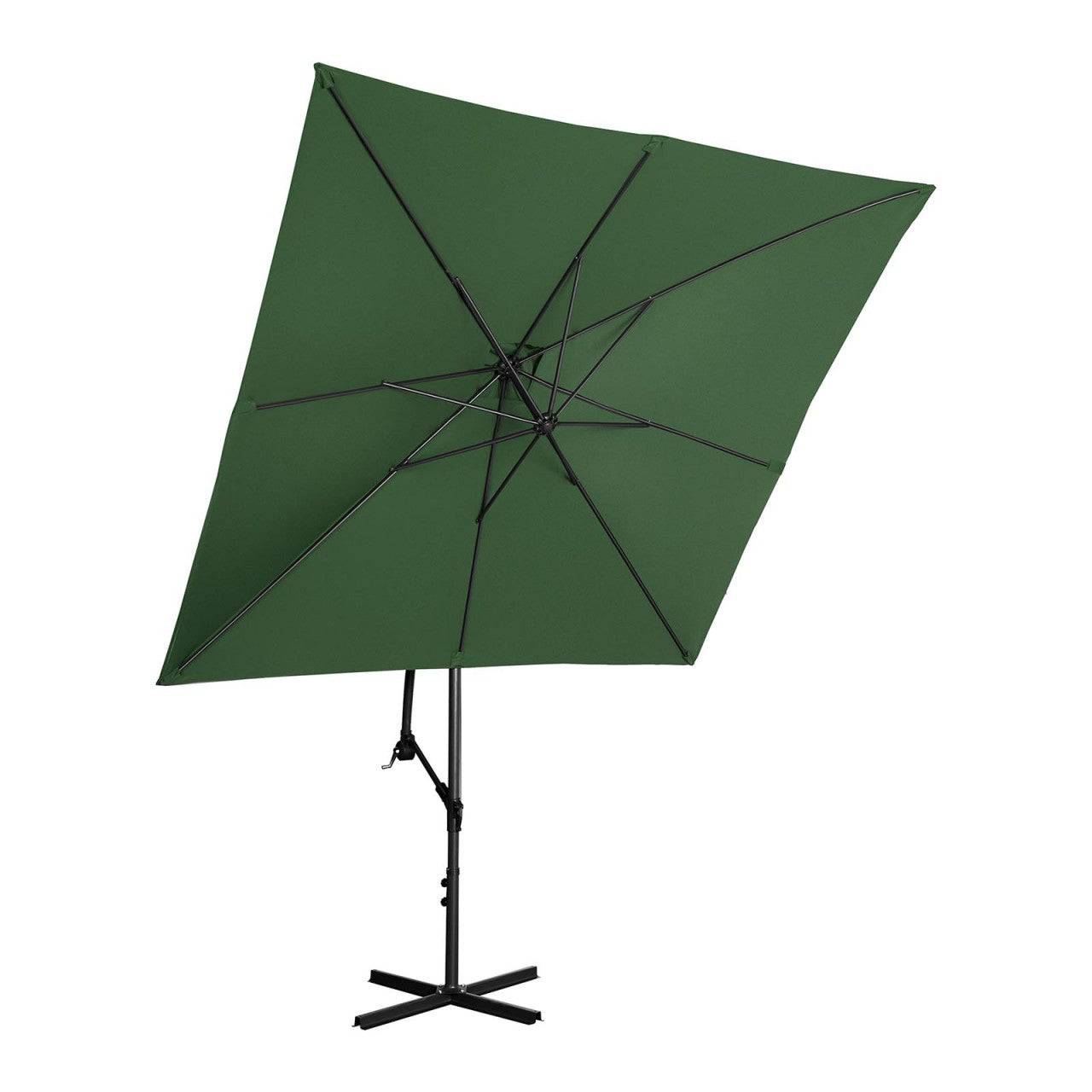 Helloshop26 - Parasol de jardin meuble abri terrasse carré 250 x 250 cm inclinable vert - Imagen 1