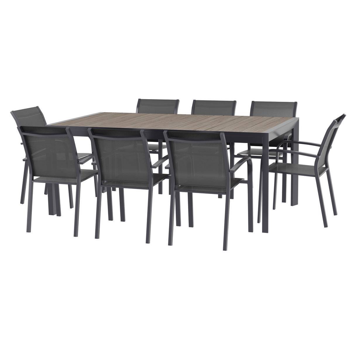 Hesperide - Table de jardin extensible "Evasion" seigle & graphite 10 places en aluminium traité époxy Hespéride - Imagen 3