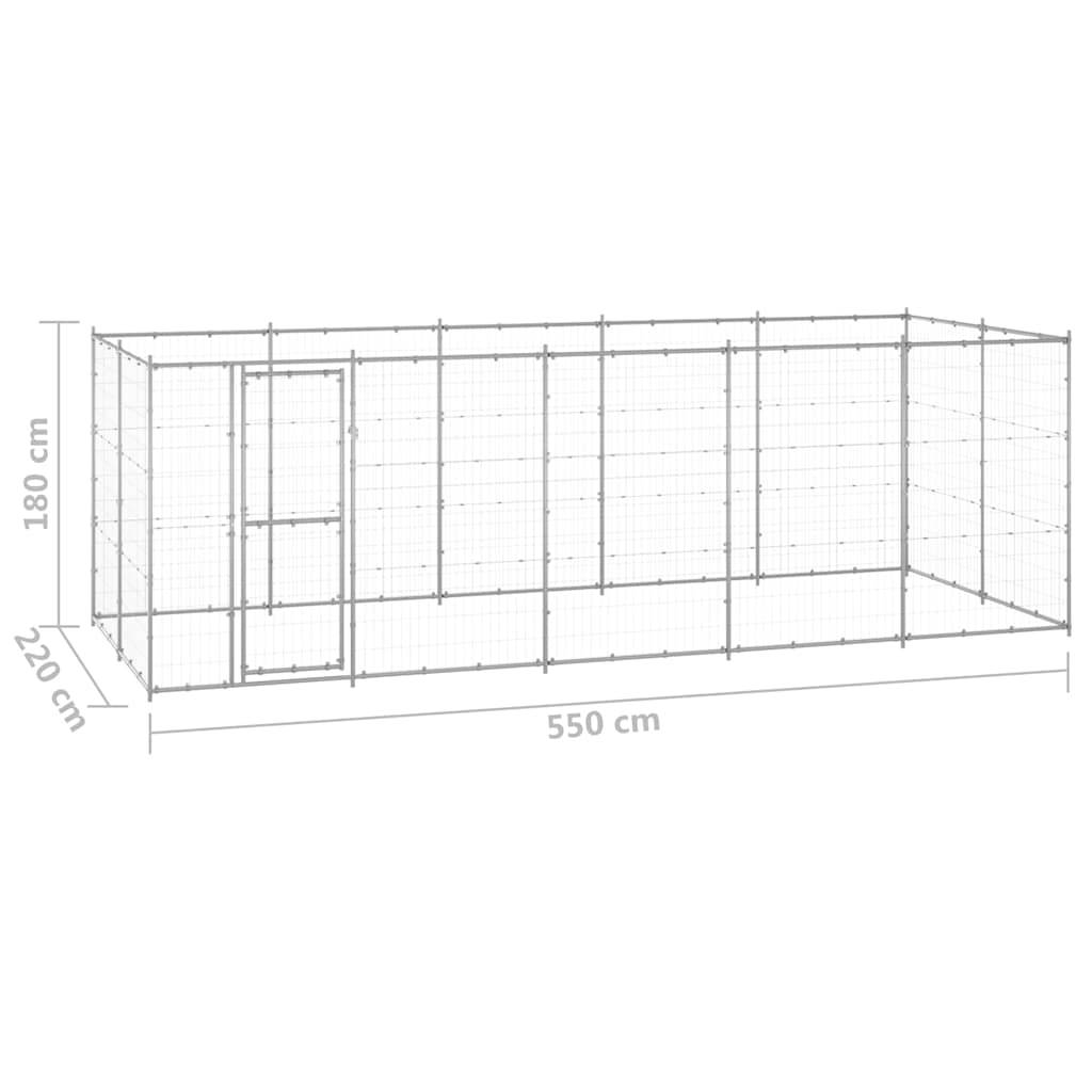 Vidaxl - Chenil extérieur Acier galvanisé 12,1 m² vidaXL 3082309 - Imagen 6