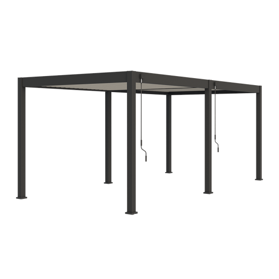 Ombrea - Pergola bioclimatique Ombréa autoportante VS - 3x6M bicolore + 2 stores anthracites - Image 2