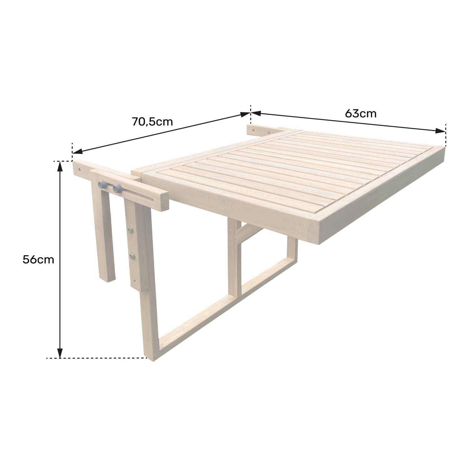 Table de balcon rabattable en acacia SUMBA - HAPPY GARDEN - Image 7