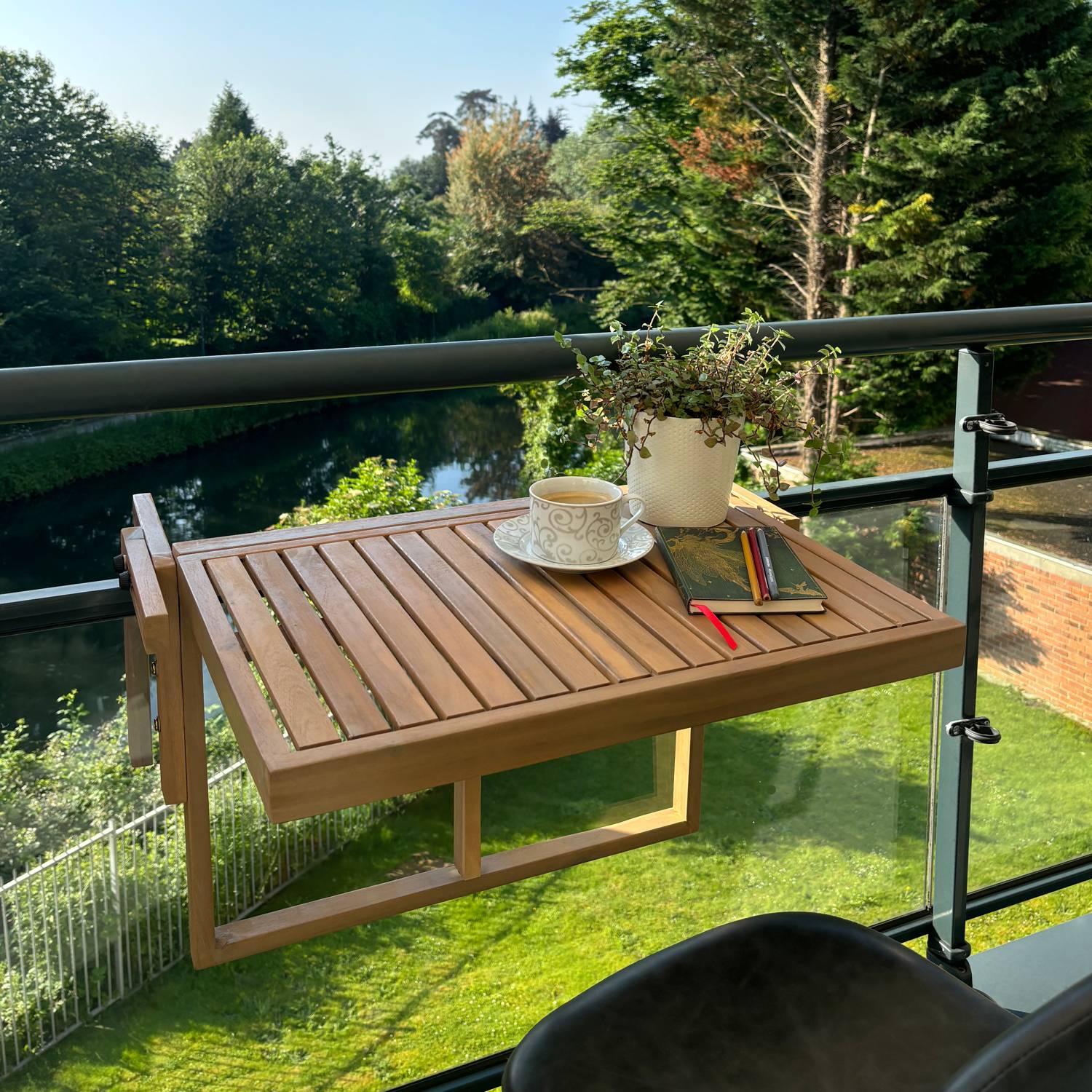 Table de balcon rabattable en acacia SUMBA - HAPPY GARDEN - Image 2