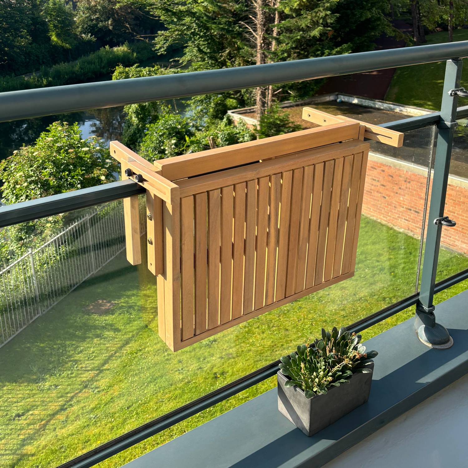 Table de balcon rabattable en acacia SUMBA - HAPPY GARDEN - Image 6