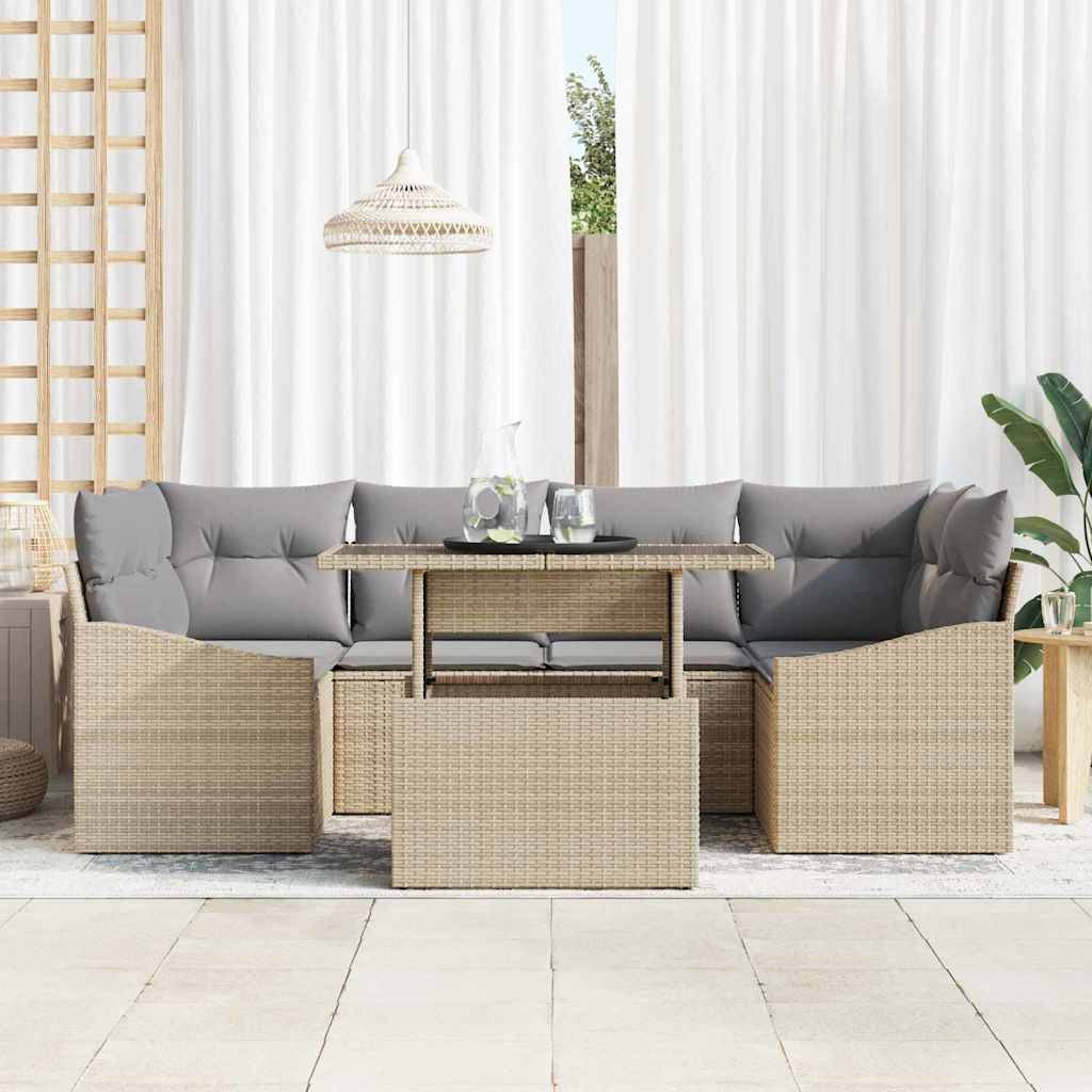 ComfortXL - Salon de Jardin Beige et Gris Clair 7 Pièces Modulable avec Angle pour Détente et Convivialité – ComfortXL Outdoor Living - Image 3