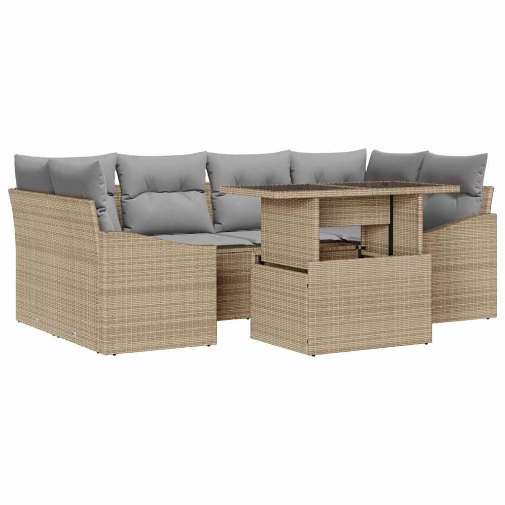 ComfortXL - Salon de Jardin Beige et Gris Clair 7 Pièces Modulable avec Angle pour Détente et Convivialité – ComfortXL Outdoor Living - Image 2