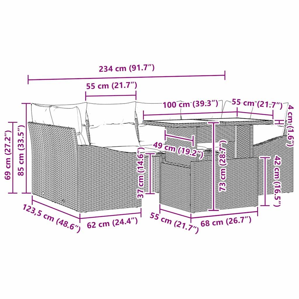 ComfortXL - Salon de Jardin Beige et Gris Clair 7 Pièces Modulable avec Angle pour Détente et Convivialité – ComfortXL Outdoor Living - Image 6
