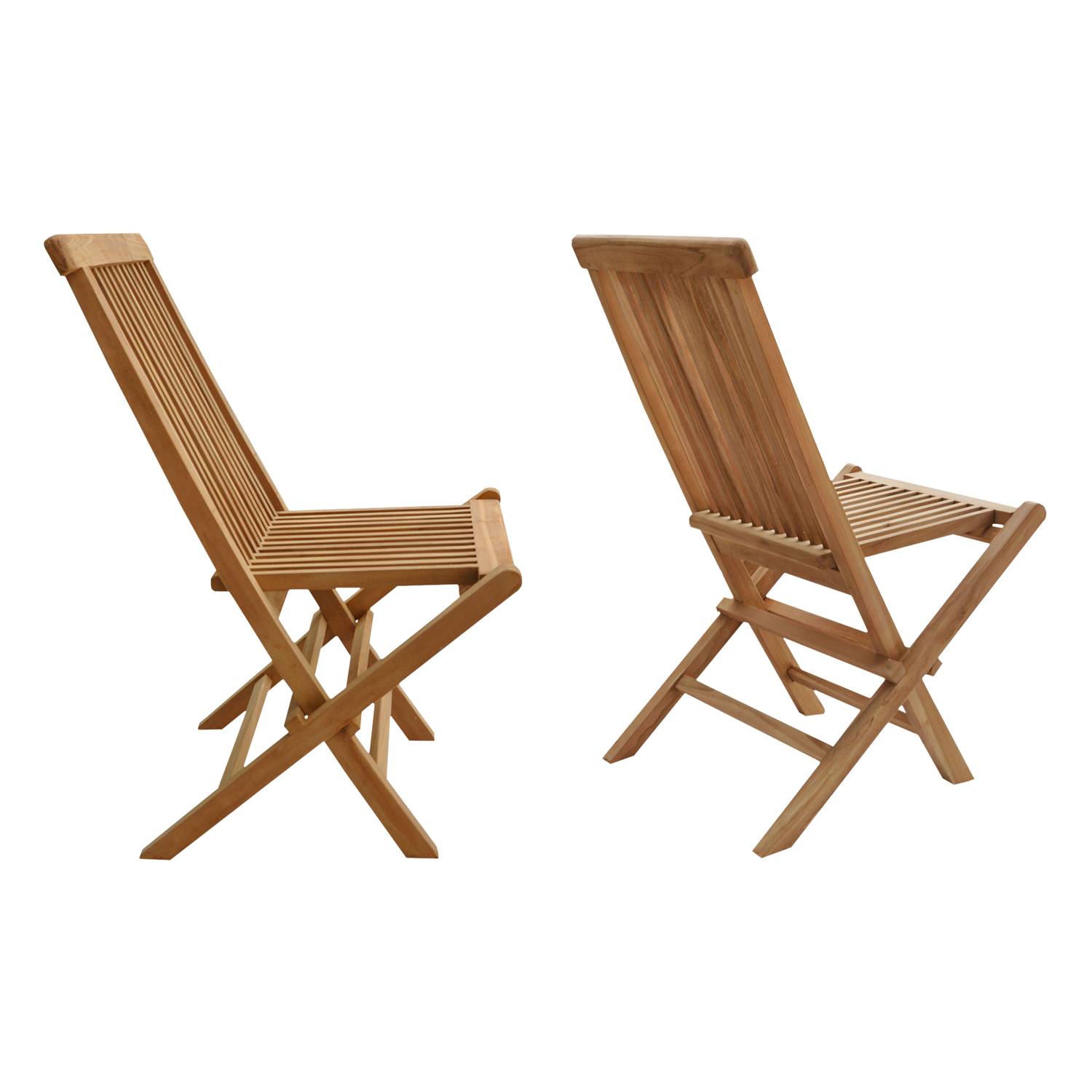 Lot de 2 chaises de jardin en teck LOMBOK - HAPPY GARDEN - Imagen 4