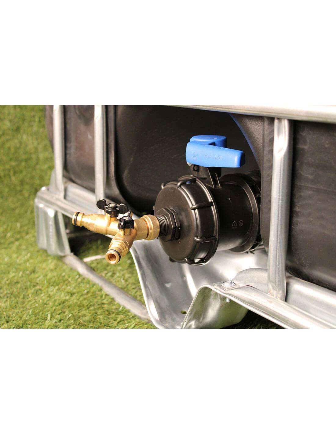 Raccord cuve S100X8 - 2 voies 3/4'' laiton - Nez (type Gardena) - Imagen 2