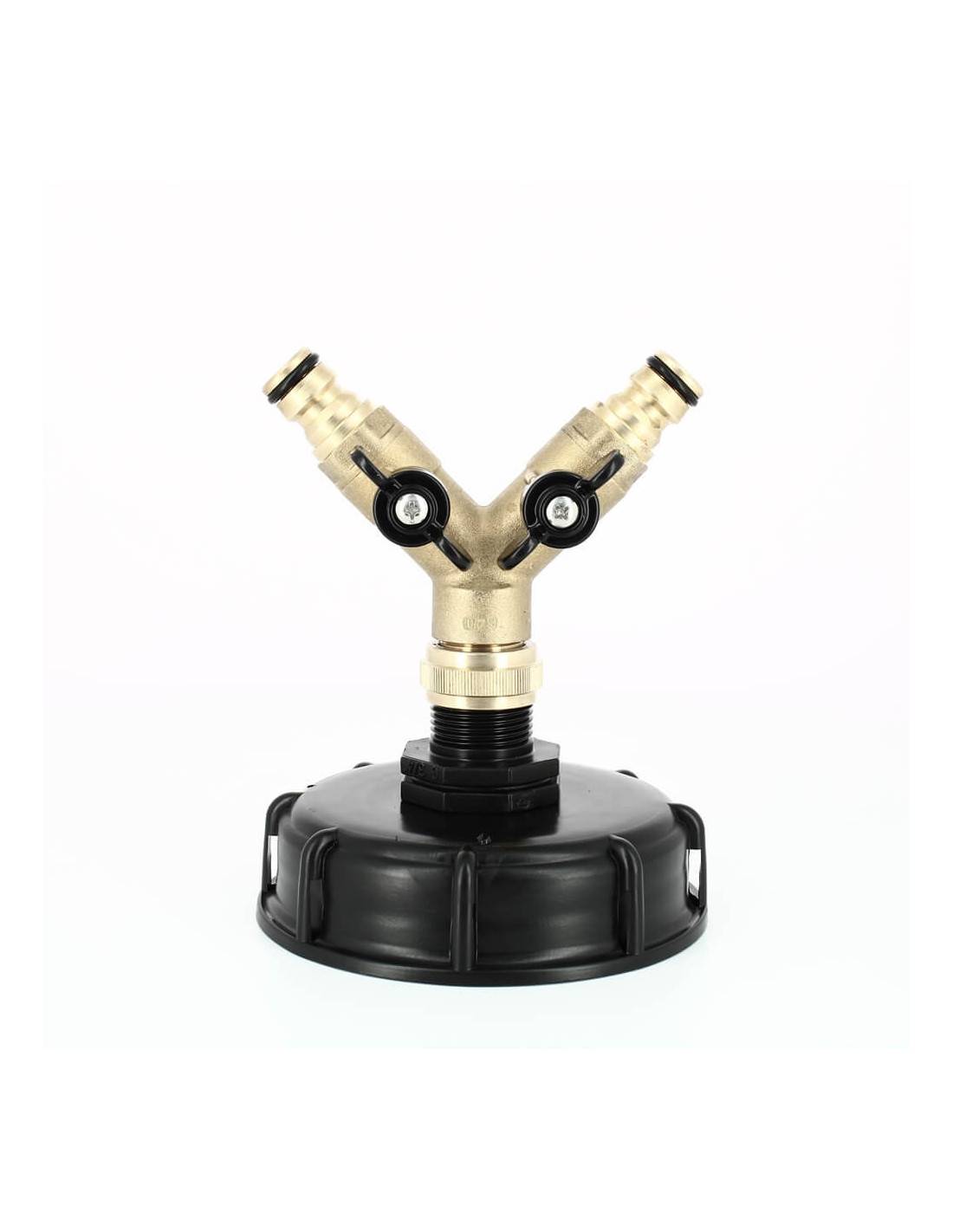 Raccord cuve S100X8 - 2 voies 3/4'' laiton - Nez (type Gardena) - Imagen 1
