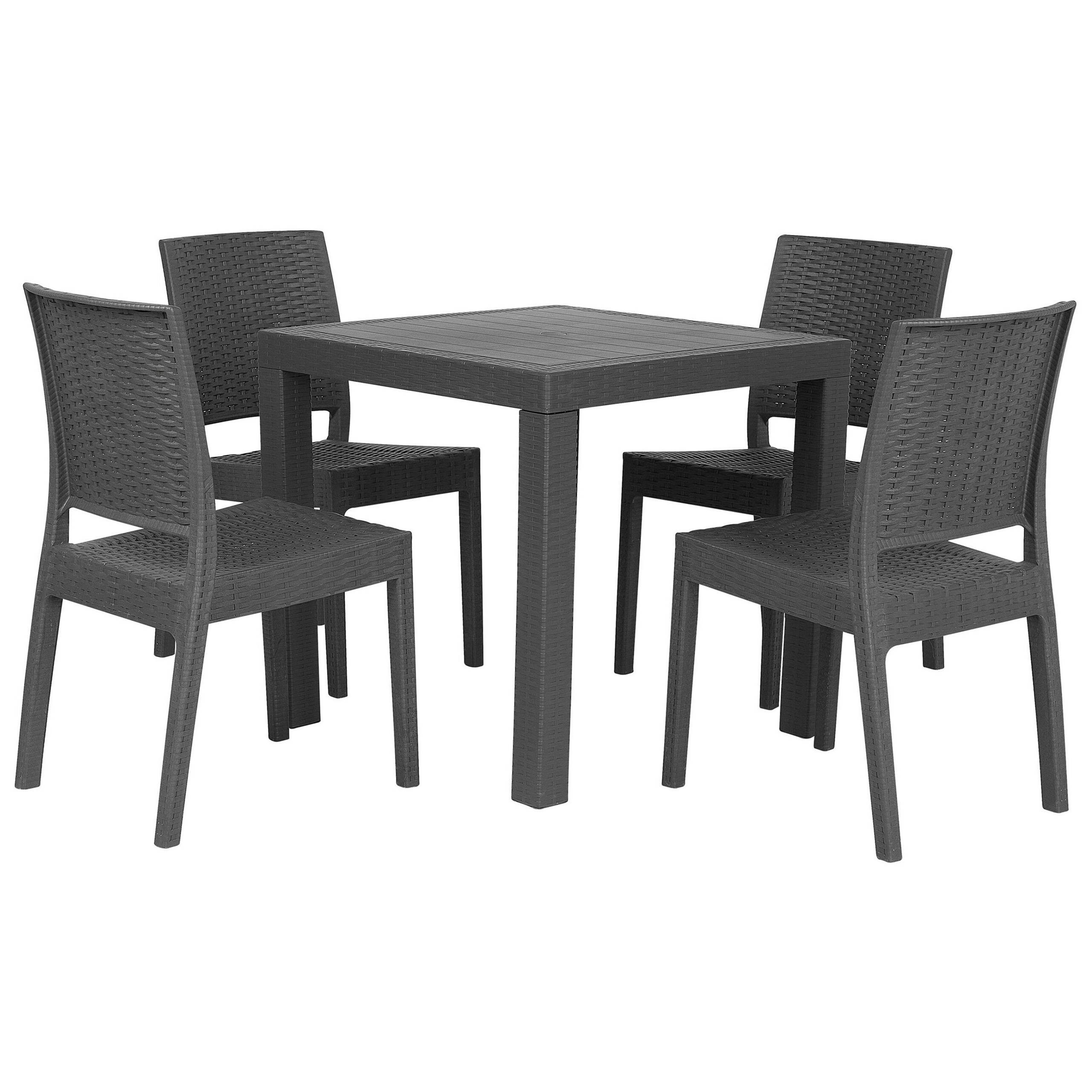 Beliani - Set de salle à manger Matière synthétique Gris graphite FOSSANO Beliani - Imagen 1