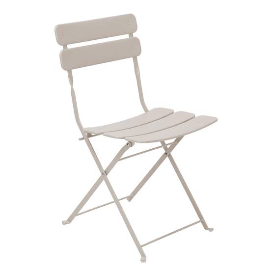 Oviala - Table de terrasse ronde pliante et 2 chaises pliantes beige clair Annecy - Oviala - Image 4