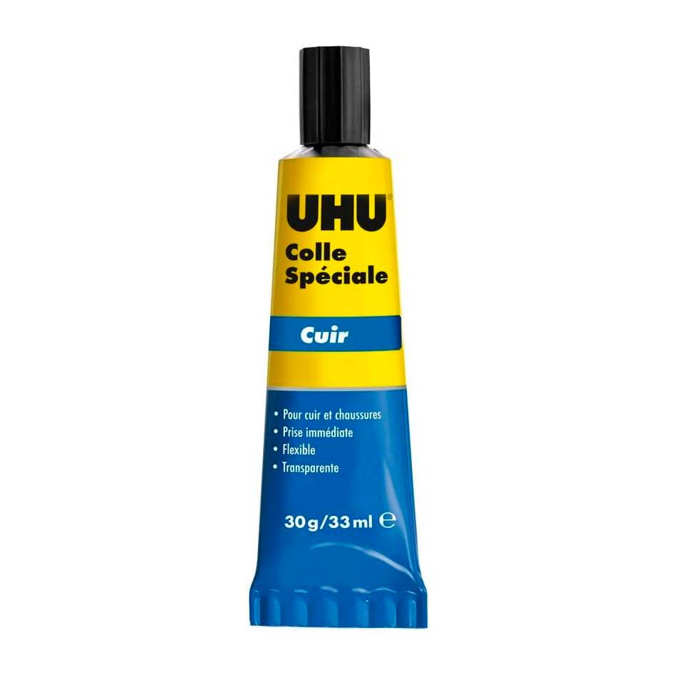 UHU Colle spéciale cuir et chaussure - Colle idéale pour réparer les semelles usées, les talons et les trous des chaussures, transparente, tube de 30g - Image 2