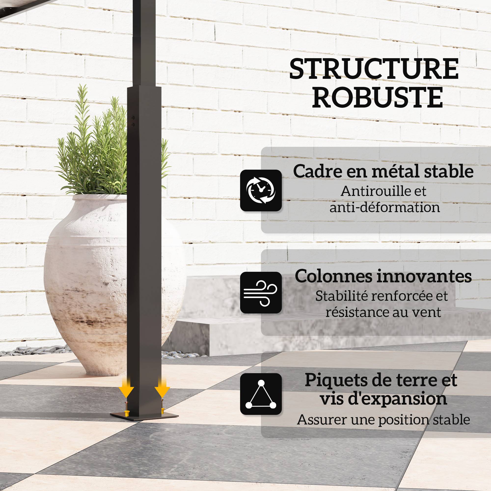 ComfortXL - Tonnelle de barbecue métal pour jardin double toit aéré 243x148cm kaki - ComfortXL Outdoor Living - Image 9