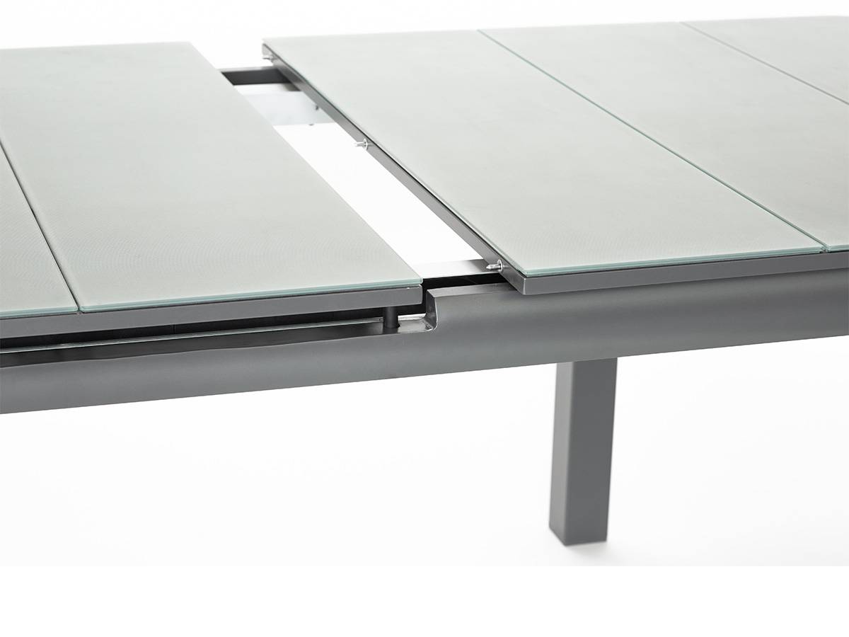 Table de jardin rectangulaire extensible en aluminium Milos Anthracite 8/10 places + 10 chaises - Jardiline - Imagen 6