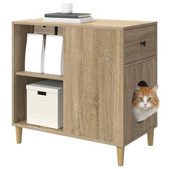 Grande Maison Chat Bois Sonoma Brun 72cm pour Multi-Chats Large Confort - ComfortXL Outdoor Living - Image 3