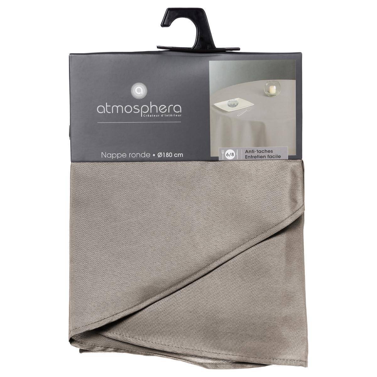 Atmosphera - Nappe "Lallie" anti-tâche beige D180cm - Atmosphera Créateur d'intérieur - Imagen 2