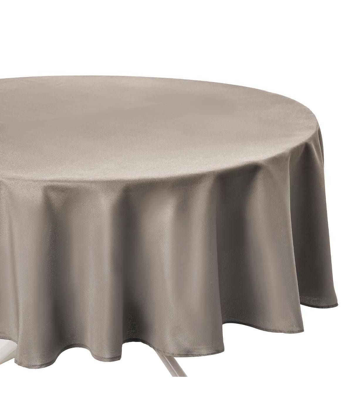 Nappe ronde anti-tache Beige Lin D 180 cm - Imagen 1