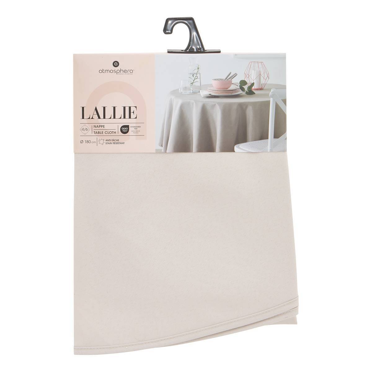 Atmosphera - Nappe "Lallie" anti-tâche beige D180cm - Atmosphera Créateur d'intérieur - Imagen 3