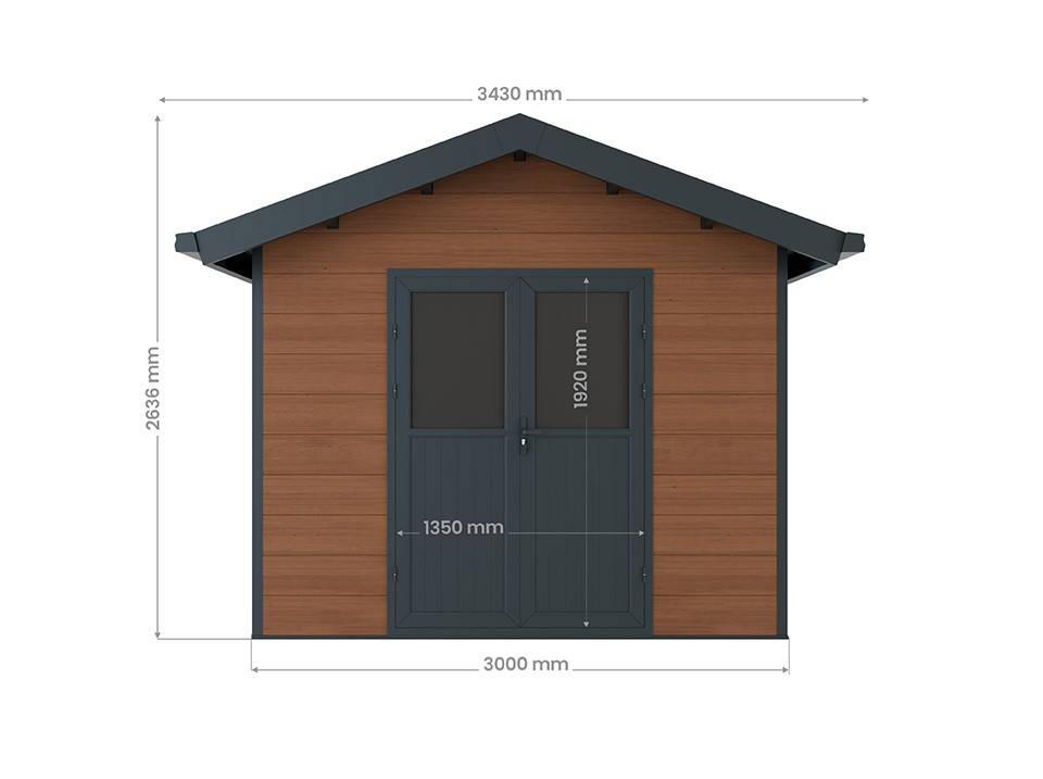 Direct Abris - Abri de Jardin Composite ISORA - 9m2 Brun - Cabane Atelier / Abri Velo - Image 3