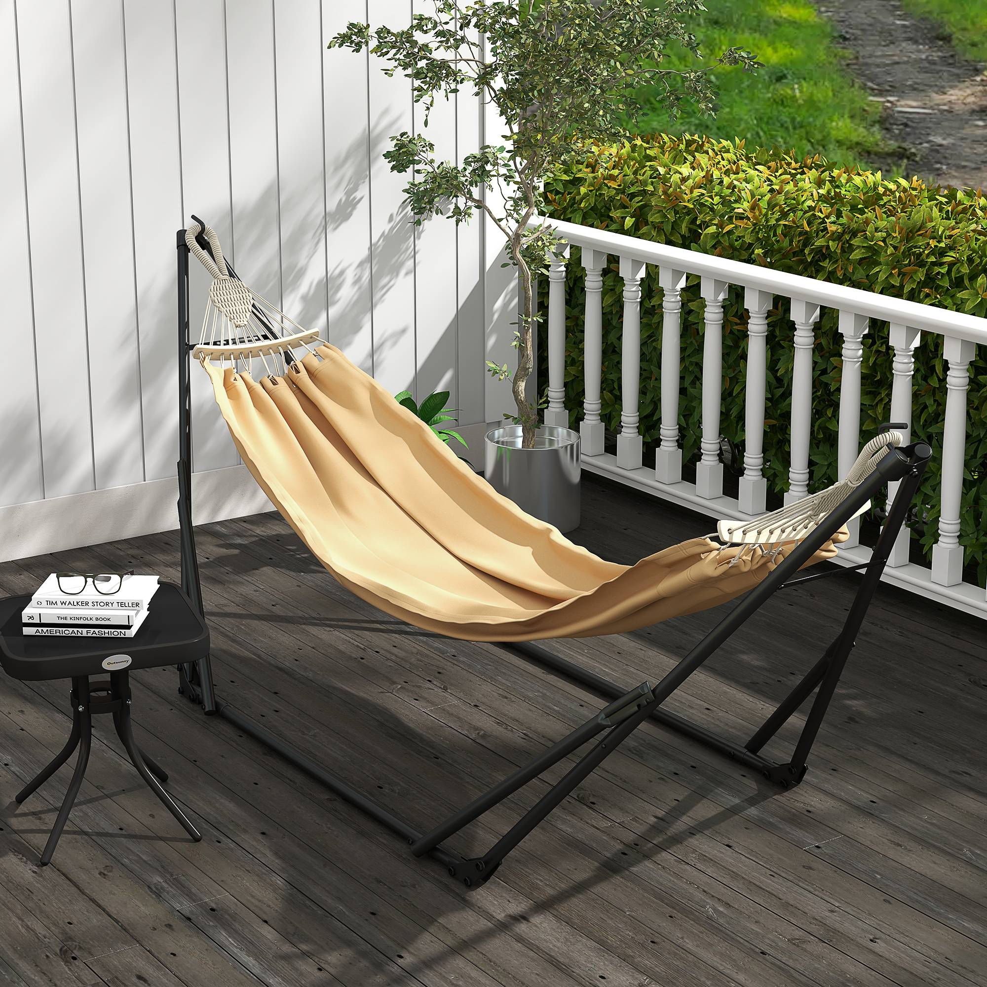 Support de hamac acier kaki 263 x 89 x 100 cm - PANGIVO - Image 4