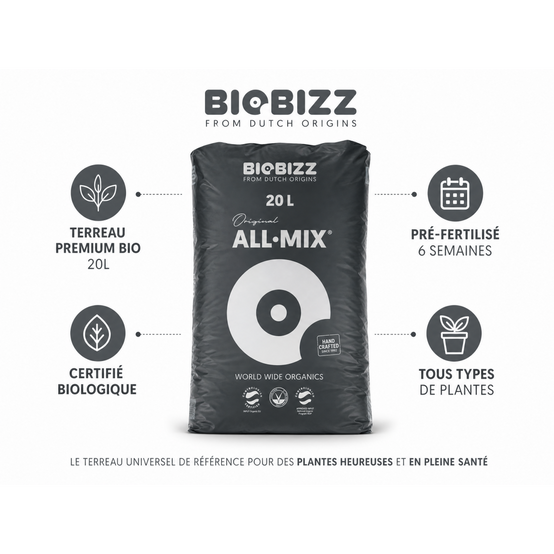 Terreau ALL.MIX en sac de 20 litres - BIOBIZZ - Image 5