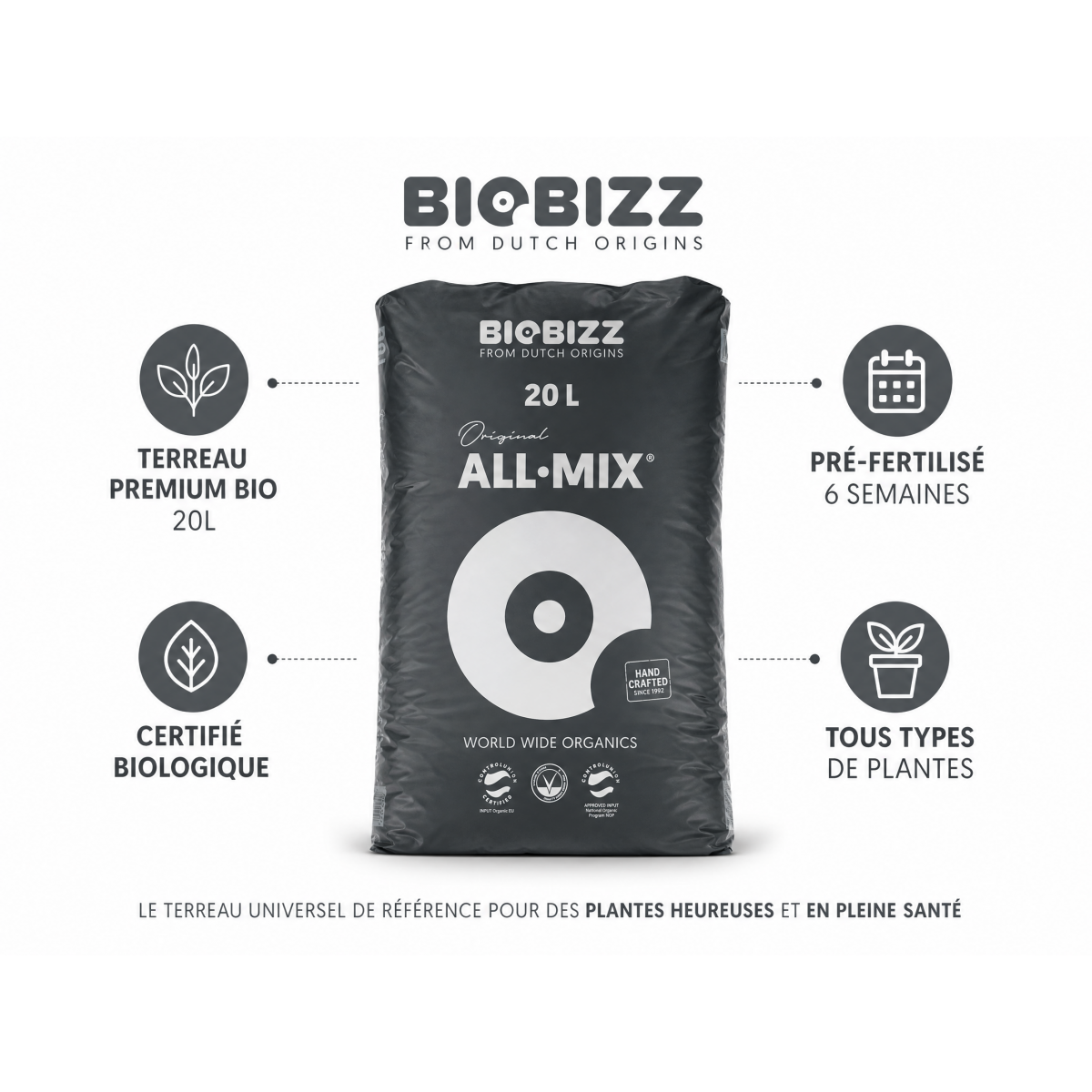 Terreau ALL.MIX en sac de 20 litres - BIOBIZZ - Image 5