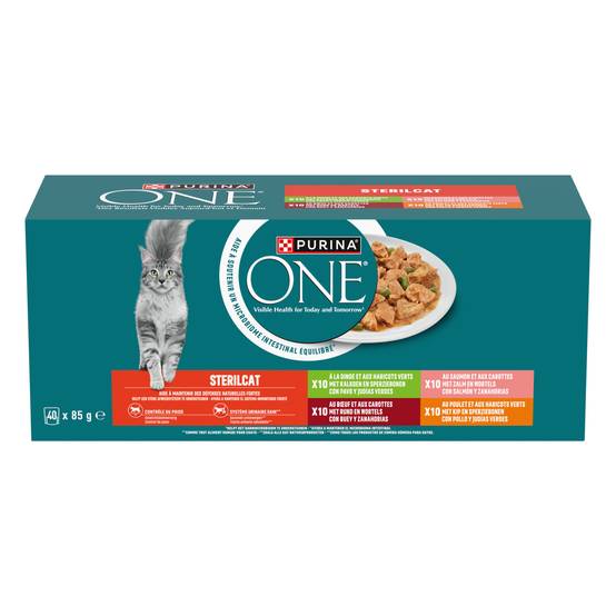 One - - PURINA ONE Chat Stérilisé – Multivariétés – 40 x 85 g – Sachets fraîcheur - Image 1