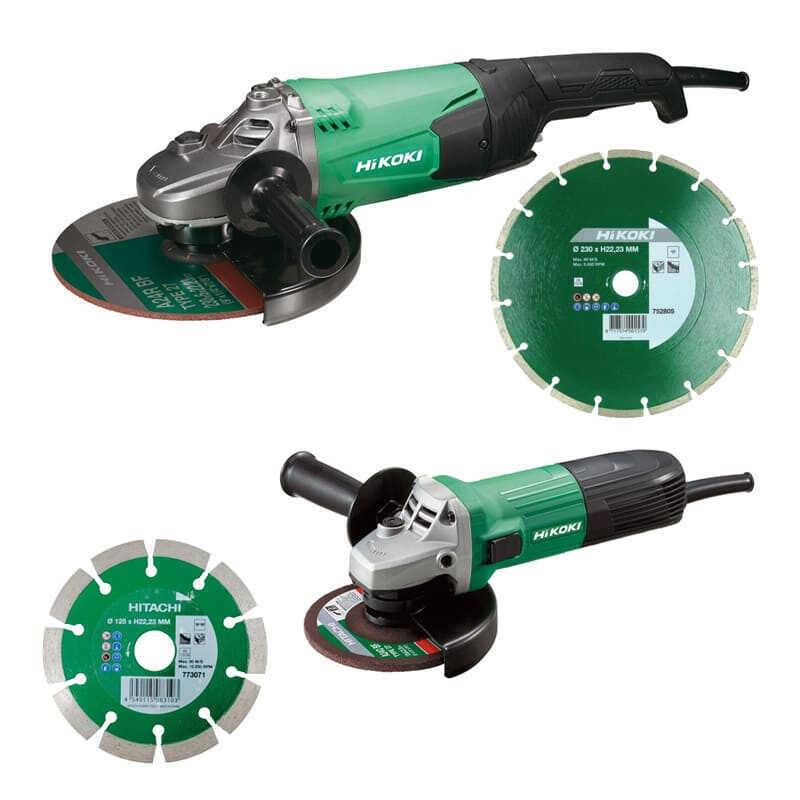 Combo meuleuses G23STWAZ Ø230 2000W + G13STAYGZ Ø125 600W + Disques Diamants Ø125 et Ø230 mm - HIKOKI - KG23SAYBZ - Imagen 1