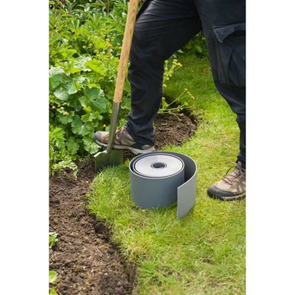 Bordure de jardin en polypropylene NATURE - Epaisseur 3 mm - H 15 cm x 10 m - Gris - Image 2