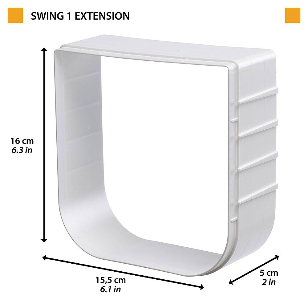 Ferplast - Ferplast Extension pour porte pour petits chiens et chats chatière basculante SWING 1 EXTENSION, 15,5 x 5 x h 16 cm, profondeur 5 cm, Blanche - Imagen 2