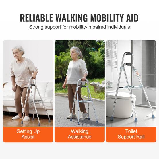 VEVOR Déambulateur pliable à un bras pour personnes âgées et hauteur réglable - Image 6