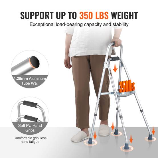 VEVOR Déambulateur pliable à un bras pour personnes âgées et hauteur réglable - Image 3