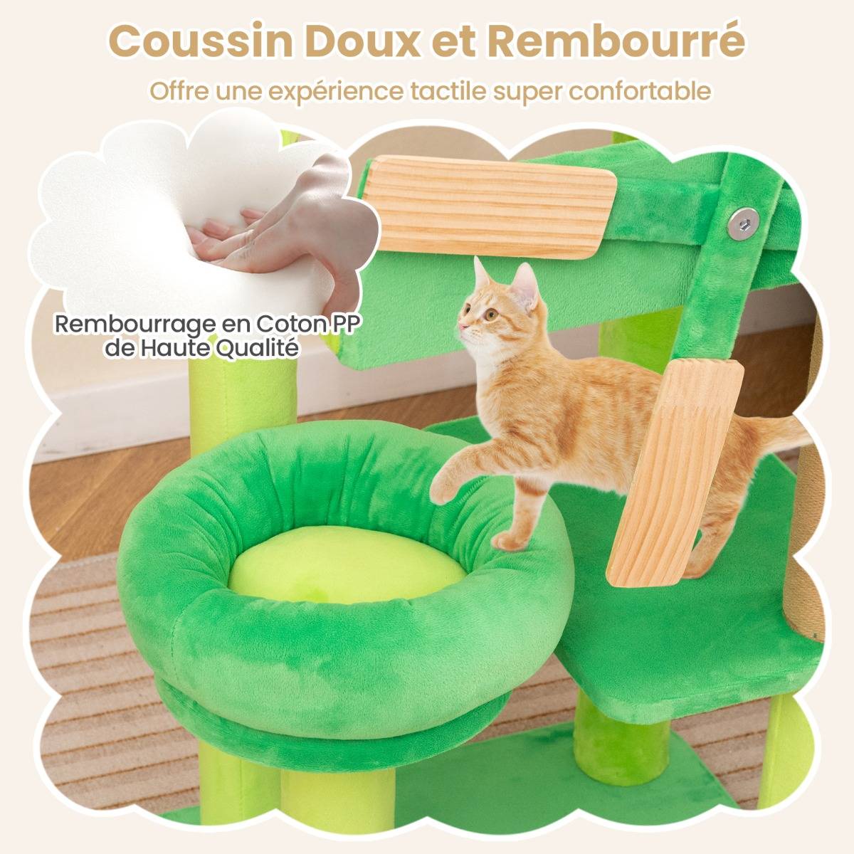 Maison Chic - Arbre à Chat Moulin à Vent Arbre à Chat Multi-niveaux avec Poteau à Gratter Plateforme Ronde - Image 7