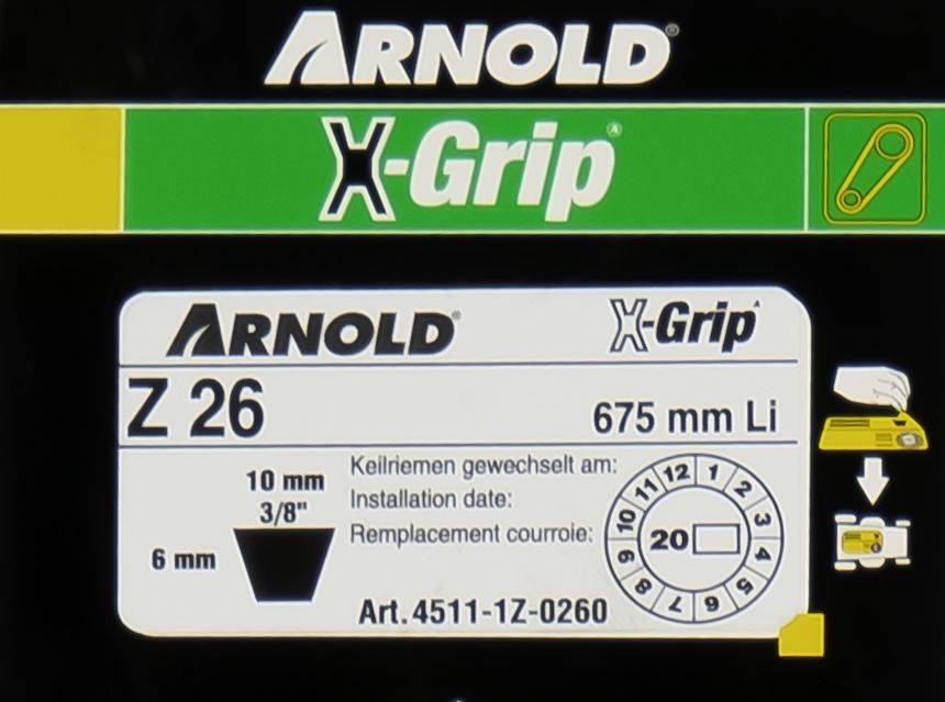 Arnold - Courroie trapézoïdale X-Grip V de type Z 26 Arnold - Imagen 2