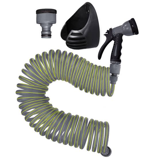 Jardibric - Tuyau d'arrosage Serpentin PU Ø10 Jardibric Équipé avec Support et Pistolet d'Arrosage - Image 1