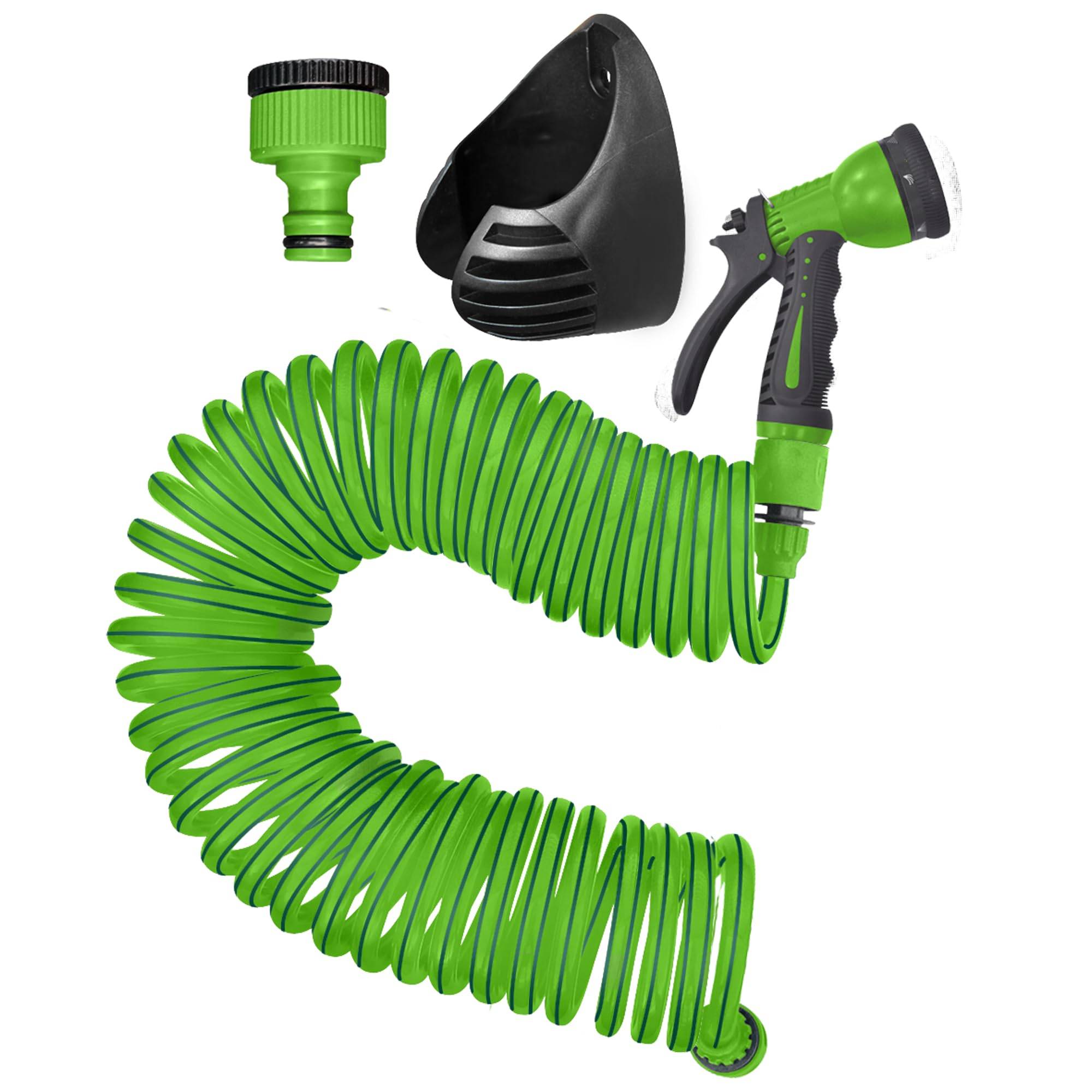Jardibric - Tuyau d'arrosage Serpentin PU Ø10 Jardibric Équipé avec Support et Pistolet d'Arrosage - Image 2