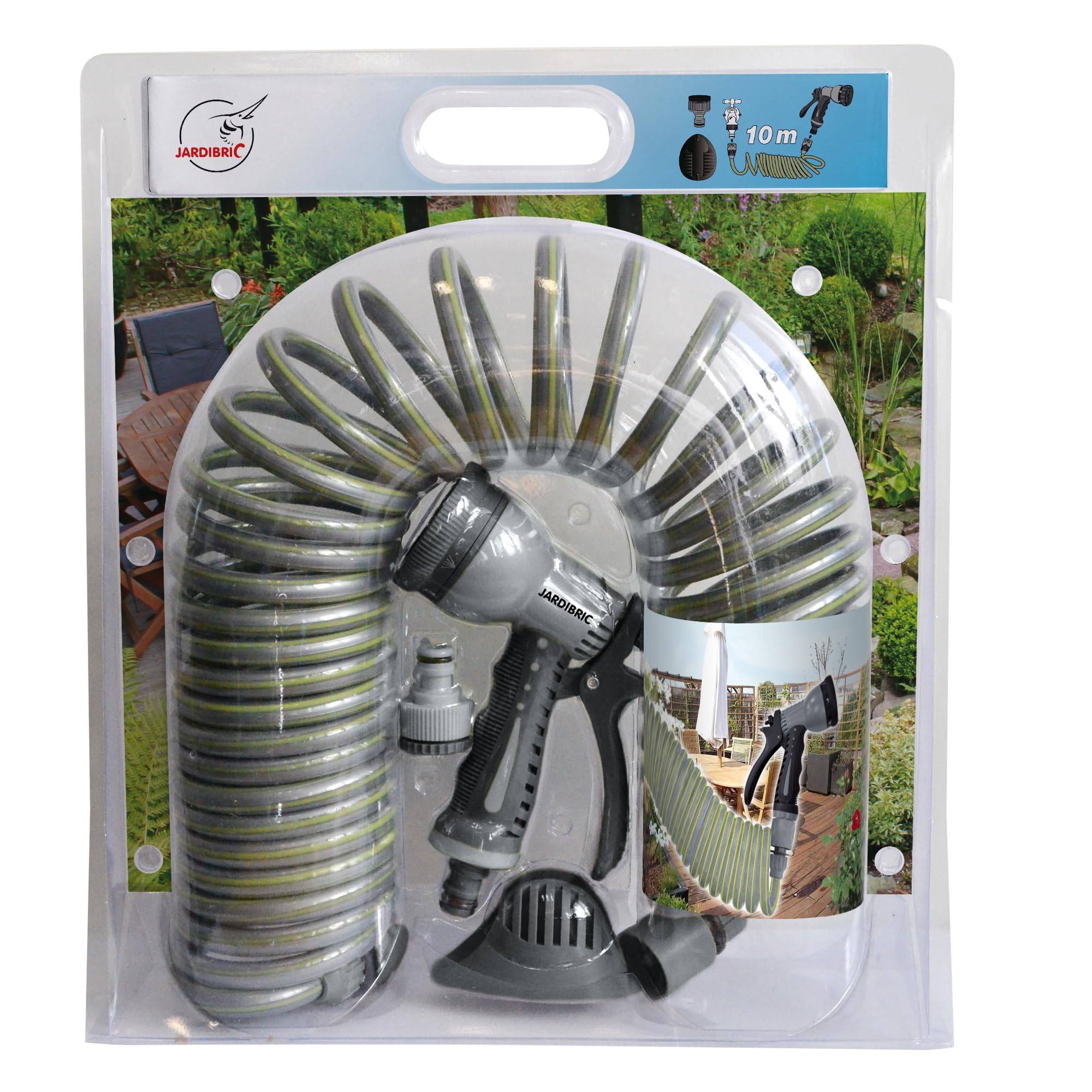Jardibric - Tuyau d'arrosage Serpentin PU Ø10 Jardibric Équipé avec Support et Pistolet d'Arrosage - Image 5