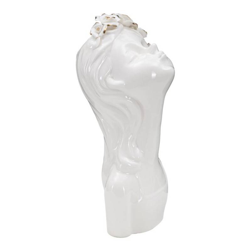 Vase visage femme en céramique blanche 10x14x26 cm - Mauro Ferretti - Image 2