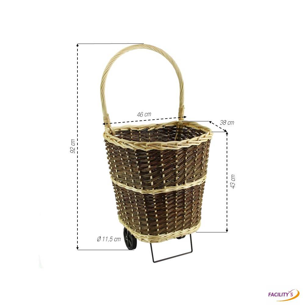Facilitys - Chariot à bûches en osier pour bois de chauffage - Imagen 3