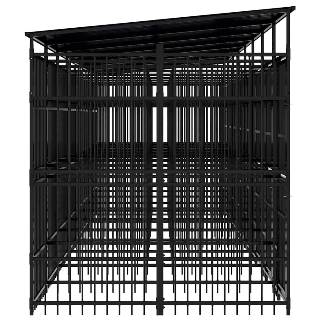 Vidaxl - Chenil d'extérieur avec toit pour chiens Acier 14,75 m² vidaXL 3097953 - Imagen 7