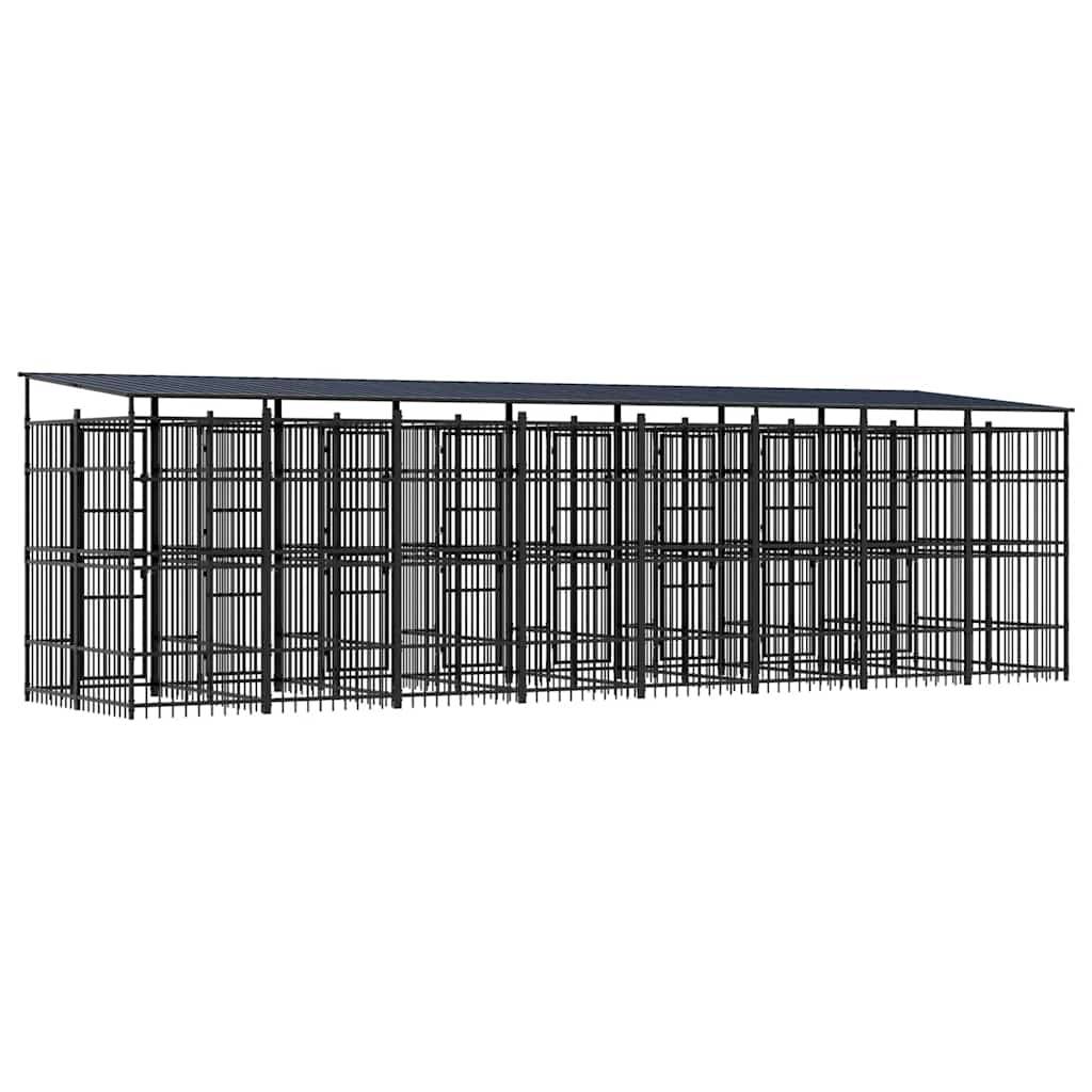 Vidaxl - Chenil d'extérieur avec toit pour chiens Acier 14,75 m² vidaXL 3097953 - Imagen 8