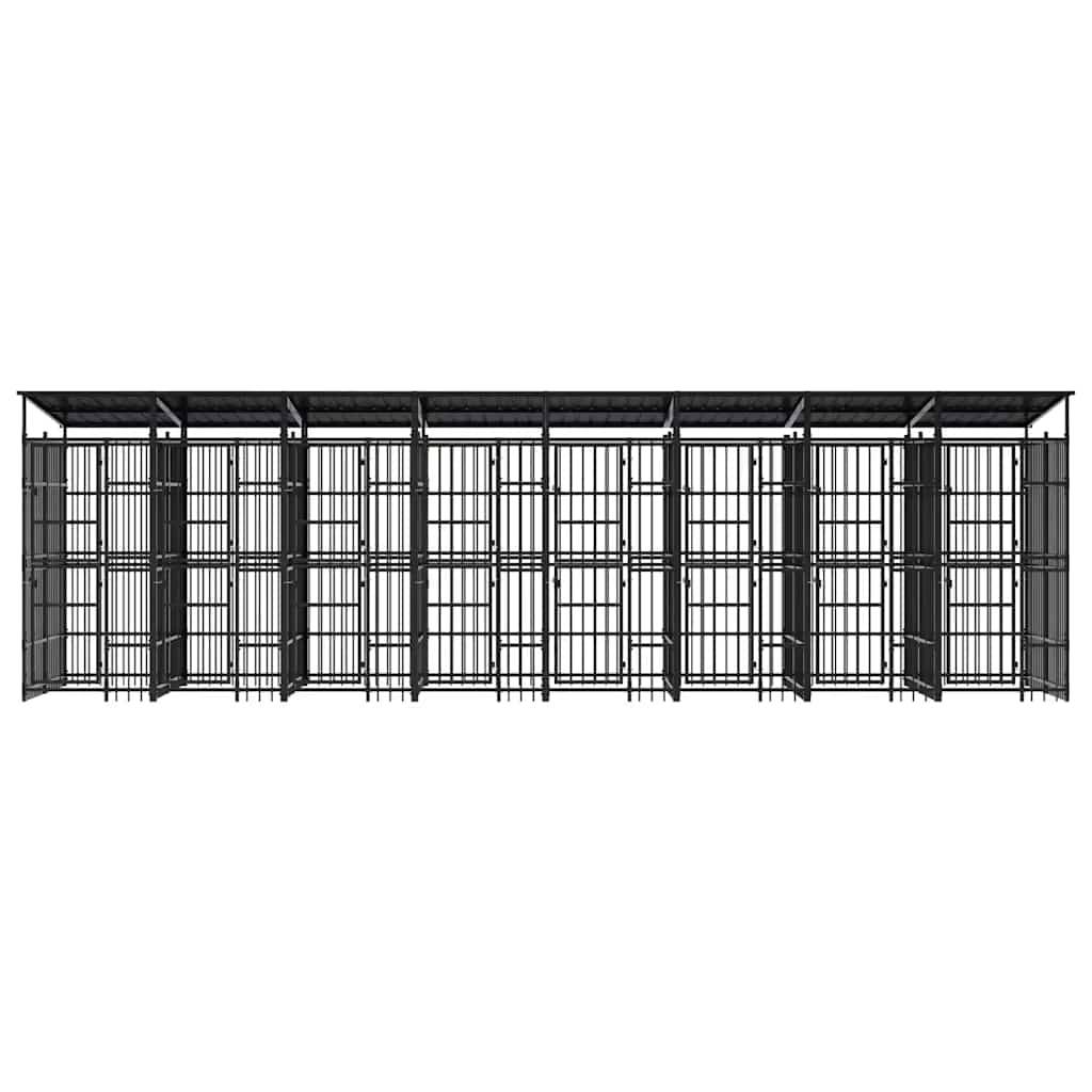Vidaxl - Chenil d'extérieur avec toit pour chiens Acier 14,75 m² vidaXL 3097953 - Imagen 6