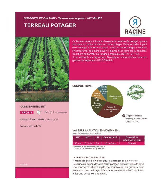 Terreau potager avec engrais organique, sac de 50 l - PRO218 - Image 4