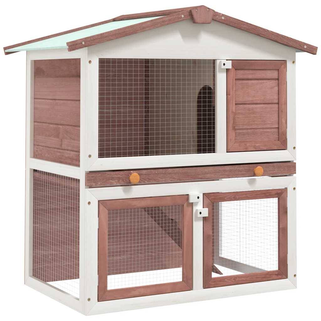 Vidaxl - Clapier d'extérieur 3 portes Marron Bois vidaXL 170838 - Imagen 1