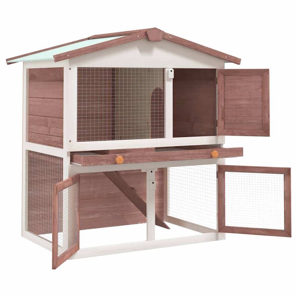 Vidaxl - Clapier d'extérieur 3 portes Marron Bois vidaXL 170838 - Imagen 8
