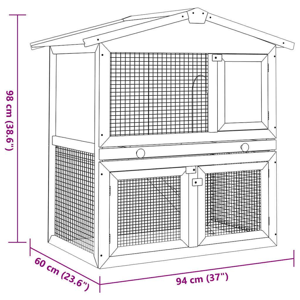 Vidaxl - Clapier d'extérieur 3 portes Marron Bois vidaXL 170838 - Imagen 7