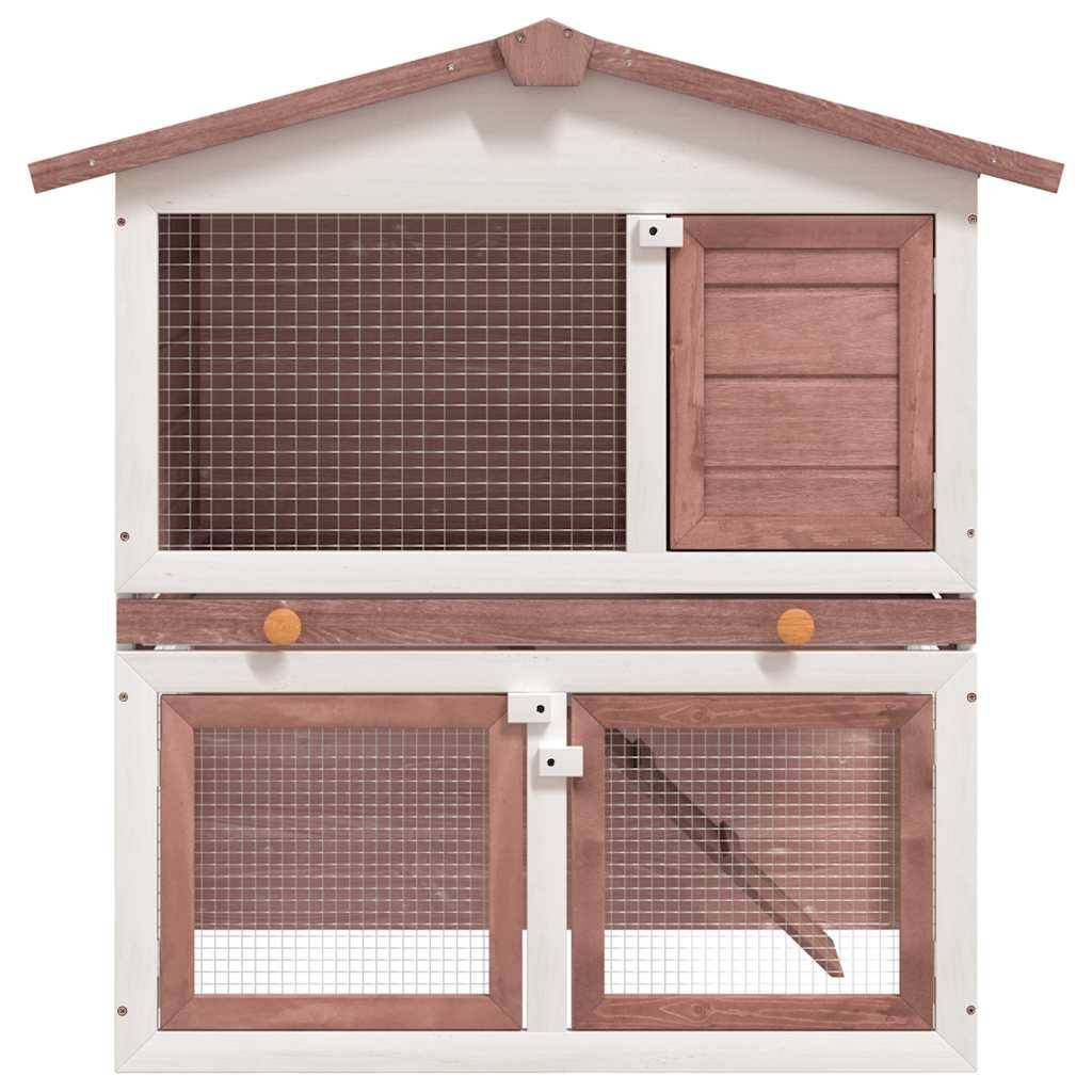Vidaxl - Clapier d'extérieur 3 portes Marron Bois vidaXL 170838 - Imagen 2
