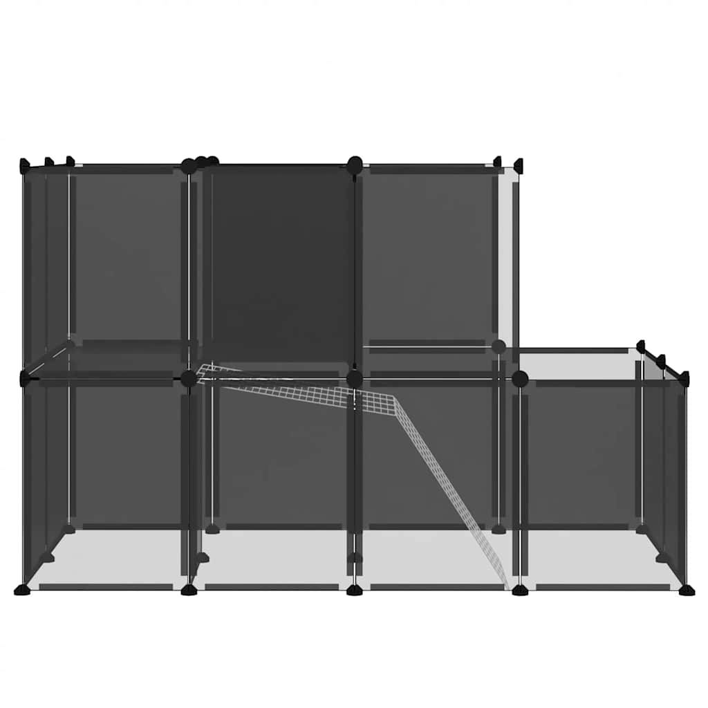Vidaxl - Cage pour petits animaux Noir 142x74x93 cm PP et Acier vidaXL 340573 - Imagen 5